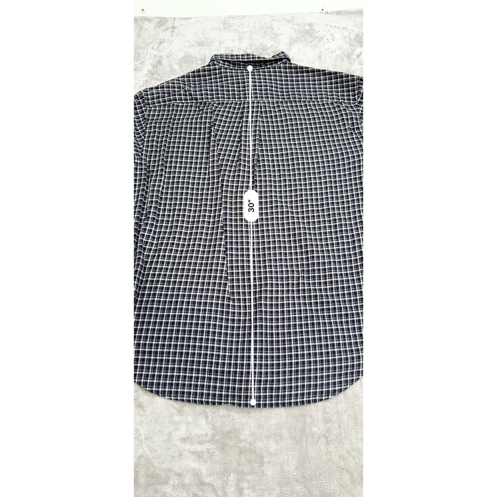 Ralph Lauren Polo Shirt Men's Size Medium Blue Gray Plaid Long Sleeve Button - Picture 8 of 8